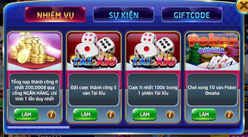 Tranh thủ làm nhiệm vụ mỗi ngày để nhận thêm tiền cược