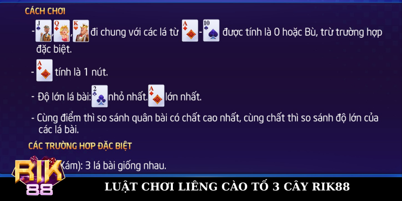 Luật chơi Liêng cào tố chi tiết nhất tại Rik88